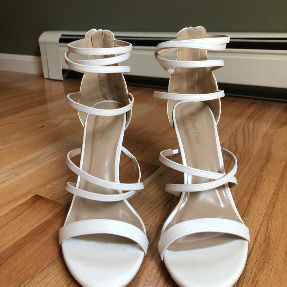 White Strapped Heels
